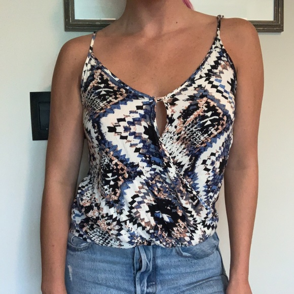 En Creme Tops - patterned flowy tank top BTG